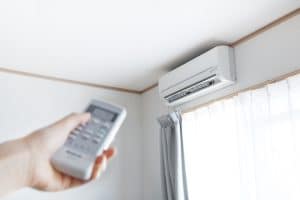 remote control directed on the conditioner